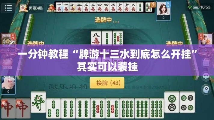 一分钟教程“牌游十三水到底怎么开挂”其实可以装挂