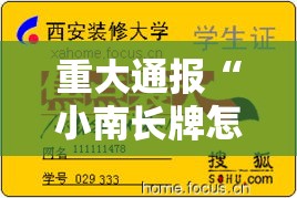 重大通报“小南长牌怎么装挂(确实有挂) 重大通报“小南长牌怎么装挂(确实有挂)