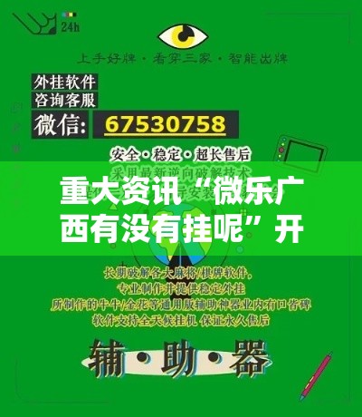 重大资讯“微乐广西有没有挂呢”开挂详细教程