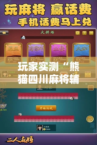 玩家实测“熊猫四川麻将辅助工具”可以开挂