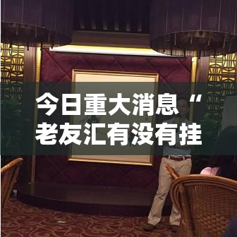 今日重大消息“老友汇有没有挂的确有挂可以辅助