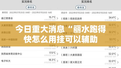 今日重大消息“丽水跑得快怎么用挂可以辅助