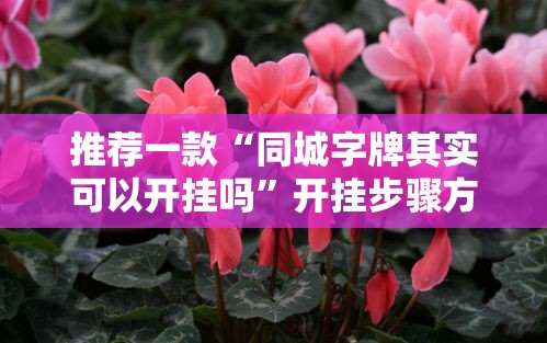 推荐一款“同城字牌其实可以开挂吗”开挂步骤方法