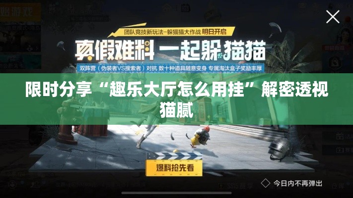 限时分享“趣乐大厅怎么用挂”解密透视猫腻