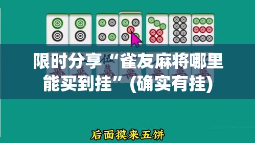 限时分享“雀友麻将哪里能买到挂”(确实有挂)
