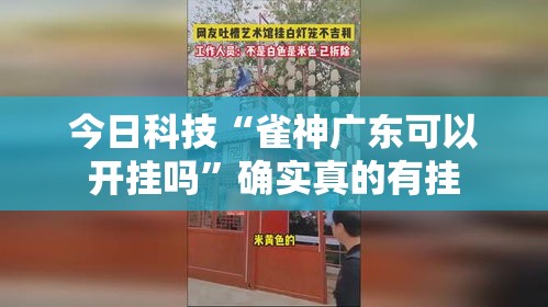今日科技“雀神广东可以开挂吗”确实真的有挂