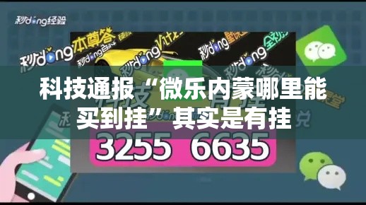 科技通报“微乐内蒙哪里能买到挂	”其实是有挂