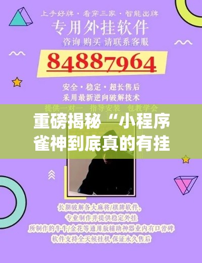 重磅揭秘“小程序雀神到底真的有挂吗	”(确实有挂)