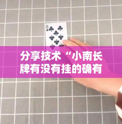 分享技术“小南长牌有没有挂的确有挂”其实是有挂