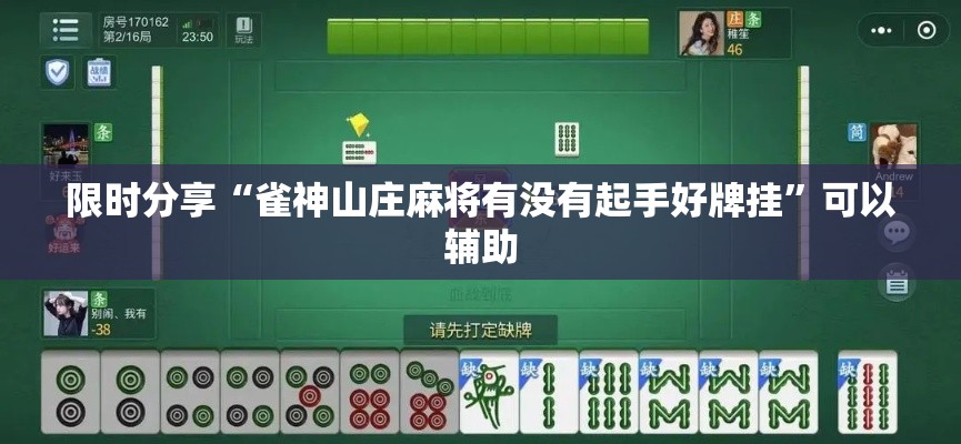 限时分享“雀神山庄麻将有没有起手好牌挂”可以辅助