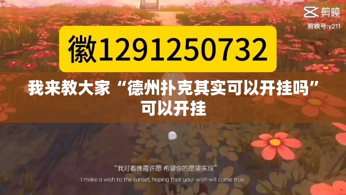 我来教大家“德州扑克其实可以开挂吗	”可以开挂