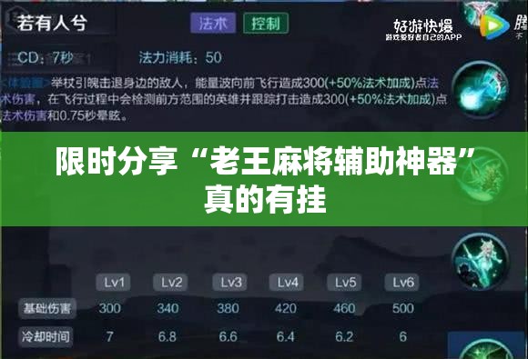 限时分享“老王麻将辅助神器	”真的有挂