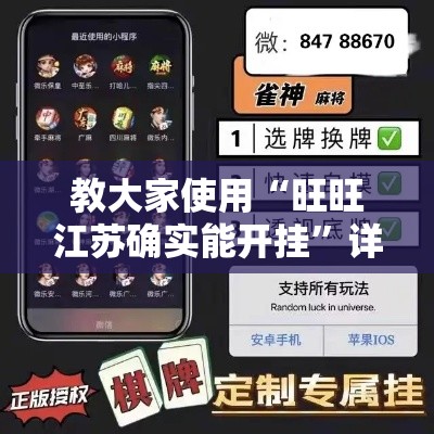教大家使用“旺旺江苏确实能开挂”详细开挂教程
