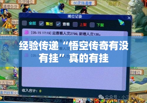 经验传递“悟空传奇有没有挂”真的有挂