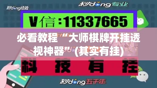 必看教程“大师棋牌开挂透视神器	”(其实有挂)