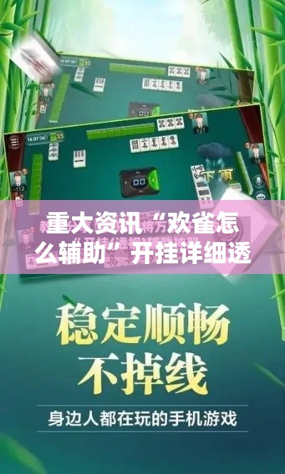 重大资讯“欢雀怎么辅助”开挂详细透视辅助