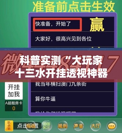 科普实测“大玩家十三水开挂透视神器”有开挂透视