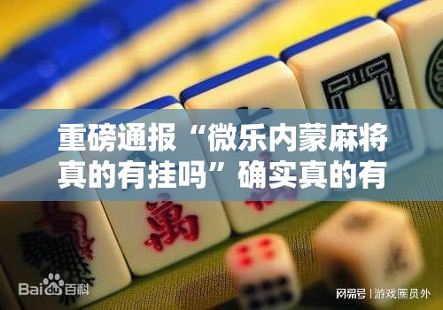 重磅通报“微乐内蒙麻将真的有挂吗	”确实真的有挂
